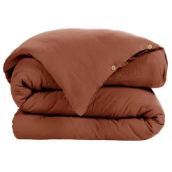 Housse de couette gaze de coton (240 x 220 cm) Gaïa Terracotta