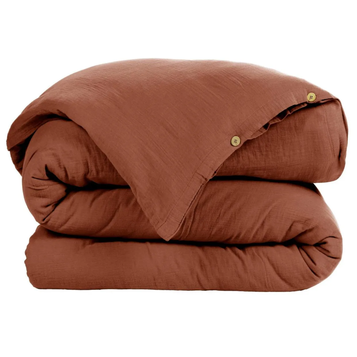 Housse de couette gaze de coton (240 x 220 cm) Gaïa Terracotta