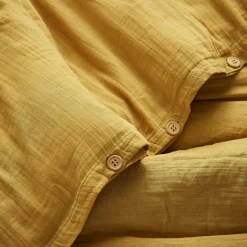 Housse de couette gaze de coton (240 x 220 cm) Gaïa Jaune safran