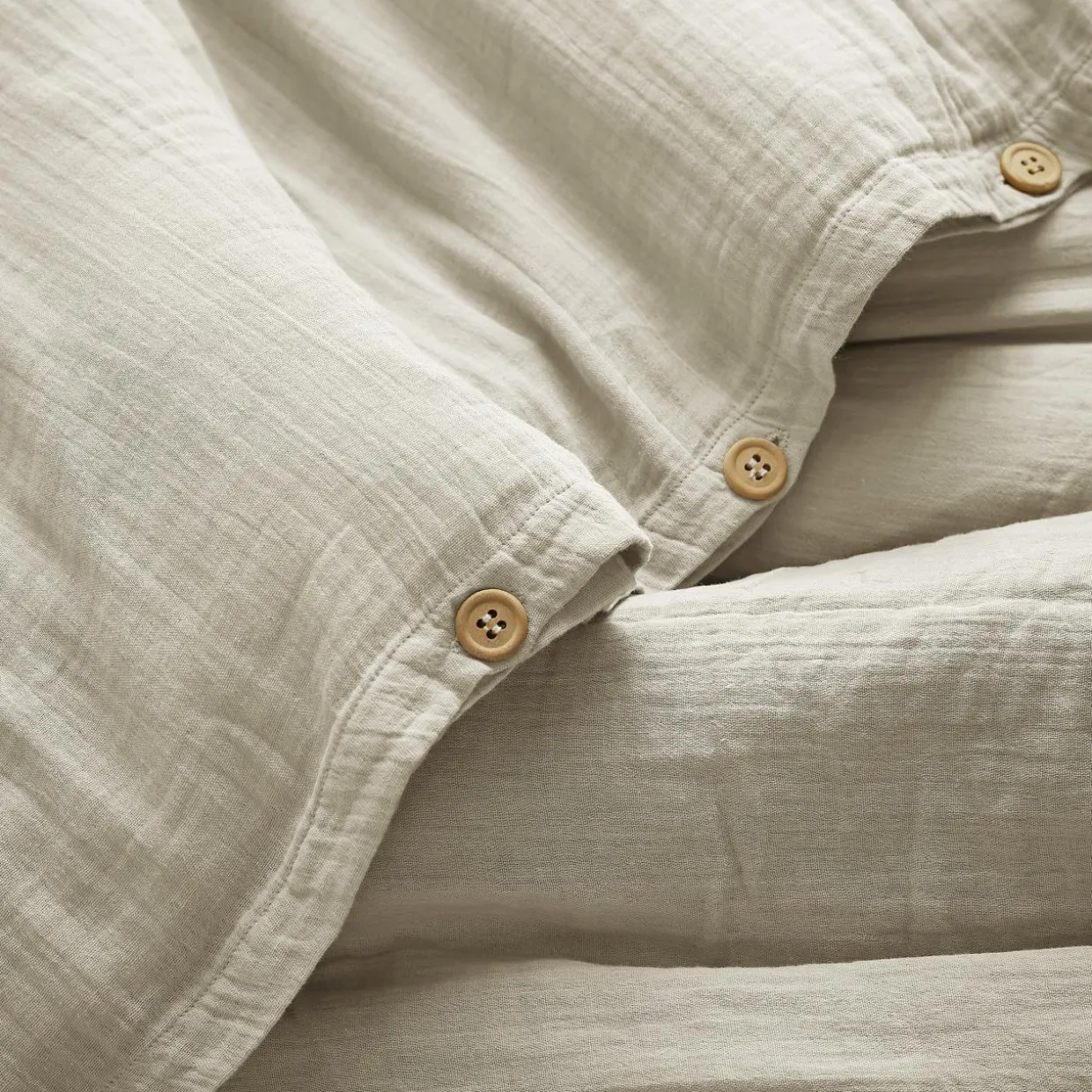 Housse de couette gaze de coton (260 x 240 cm) Gaïa Beige pampa