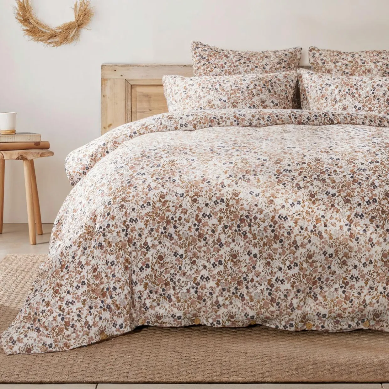 Housse de couette gaze de coton (240 x 220 cm) Constance Beige pampa