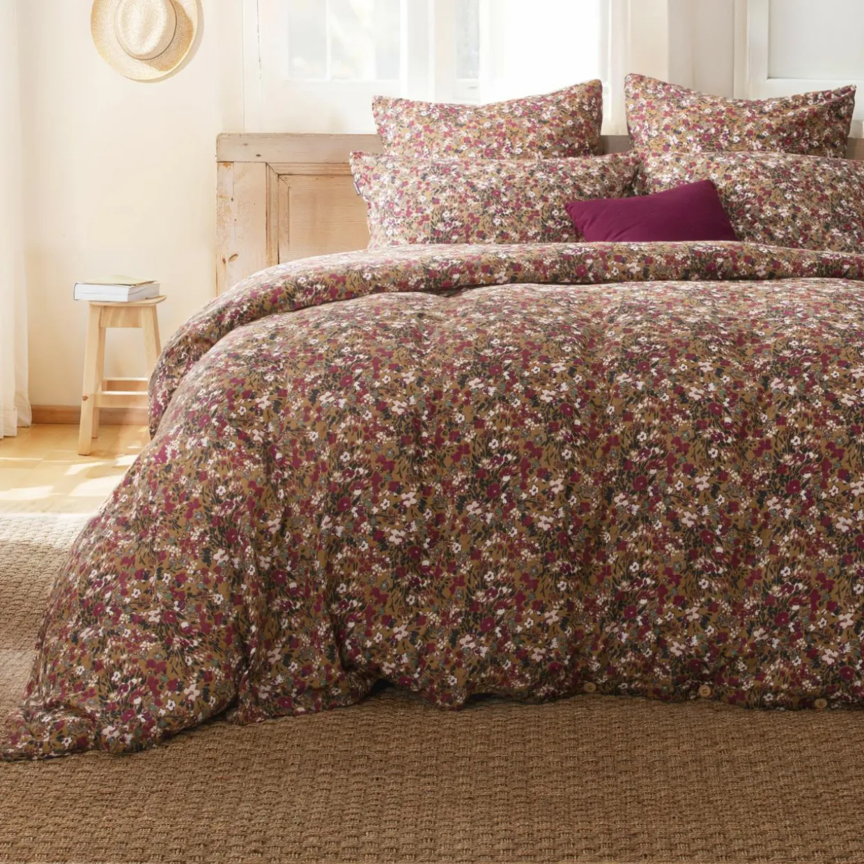 Housse de couette gaze de coton (240 x 220 cm) Constance Camel