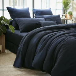 Housse de couette gaze de coton (240 x 220 cm) Gaïa Bleu nuit