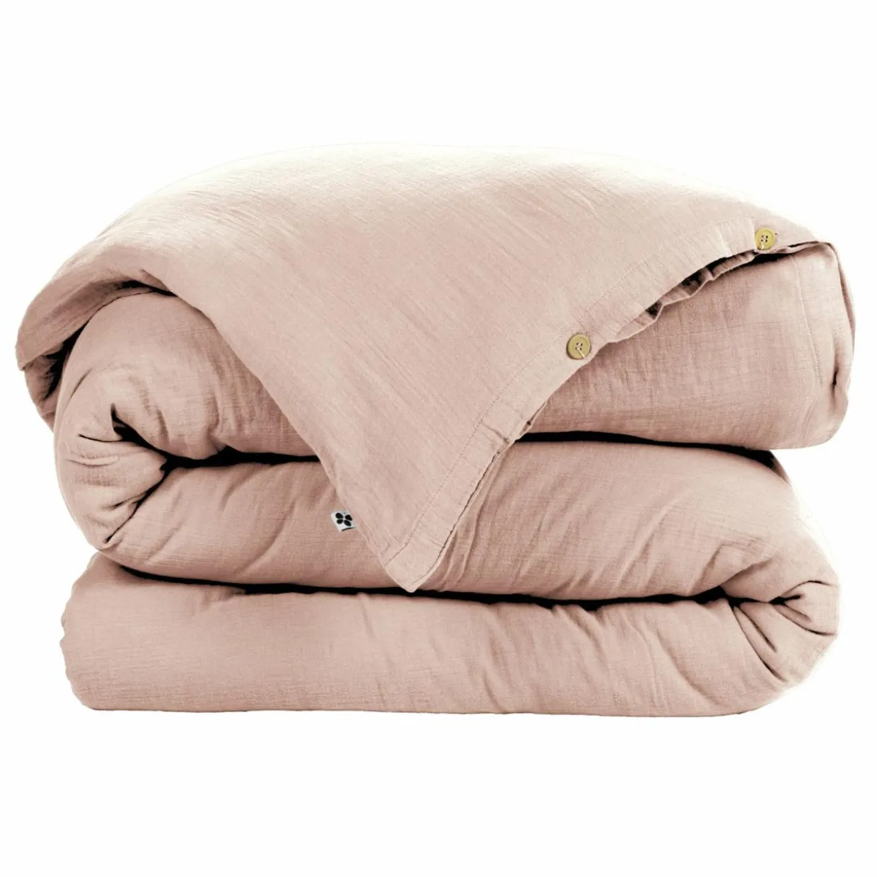 Housse de couette gaze de coton (240 x 220 cm) Gaïa Rose poudré
