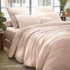 Housse de couette gaze de coton (260 x 240 cm) Gaïa Rose poudré