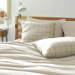 Housse de couette gaze de coton (240 x 220 cm) Gaïa Match Beige pampa