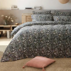 Housse de couette gaze de coton (260 x 240 cm) Constance Bleu nuit