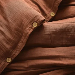 Housse de couette gaze de coton (200 x 200 cm) Gaïa Terracotta
