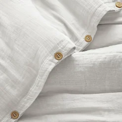 Housse de couette gaze de coton (260 x 240 cm) Gaïa Blanc chantilly