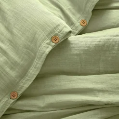 Housse de couette gaze de coton (240 x 220 cm) Gaïa Vert tilleul