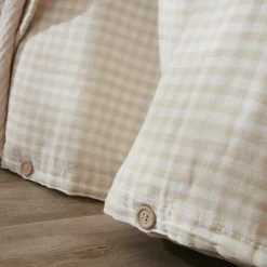 Housse de couette gaze de coton (260 x 240 cm) Gaïa vichy Beige
