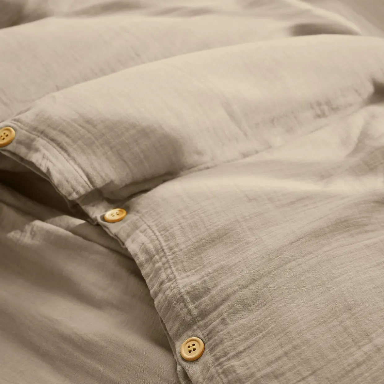 Housse de couette gaze de coton (280 x 240 cm) Gaïa Ficelle