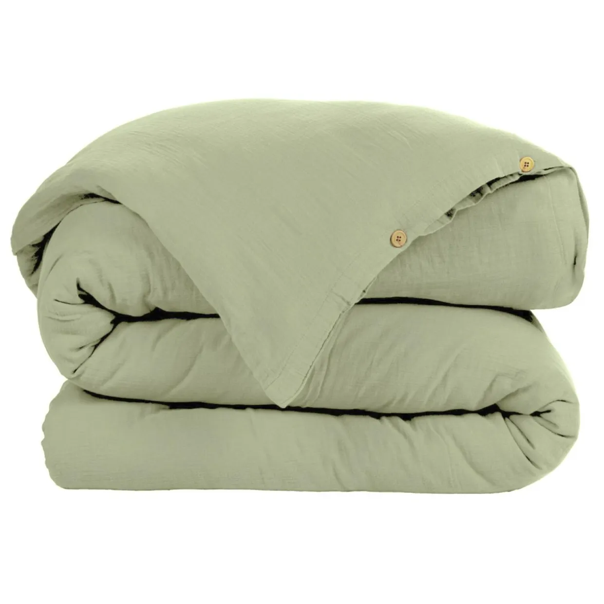 Housse de couette gaze de coton (140 x 200 cm) Gaïa Vert tilleul