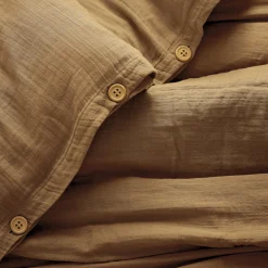 Housse de couette gaze de coton (200 x 200 cm) Gaïa Camel