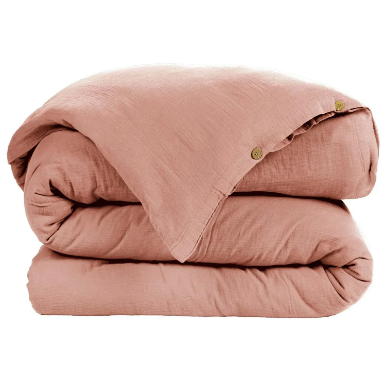 Housse de couette gaze de coton (140 x 200 cm) Gaïa Rose pêche