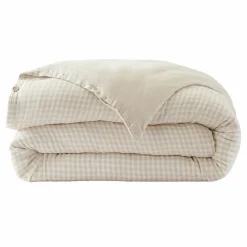 Housse de couette gaze de coton (200 x 200 cm) Gaïa vichy Beige