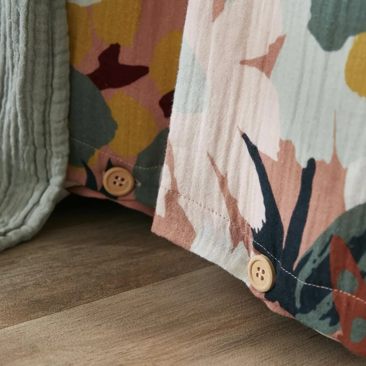 Housse de couette gaze de coton (200 x 200 cm) Azel Multicolore