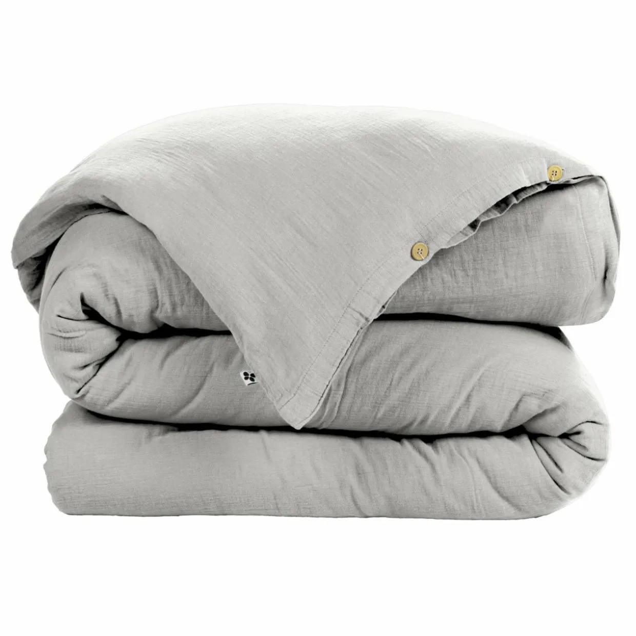 Housse de couette gaze de coton (200 x 200 cm) Gaïa Gris nuage