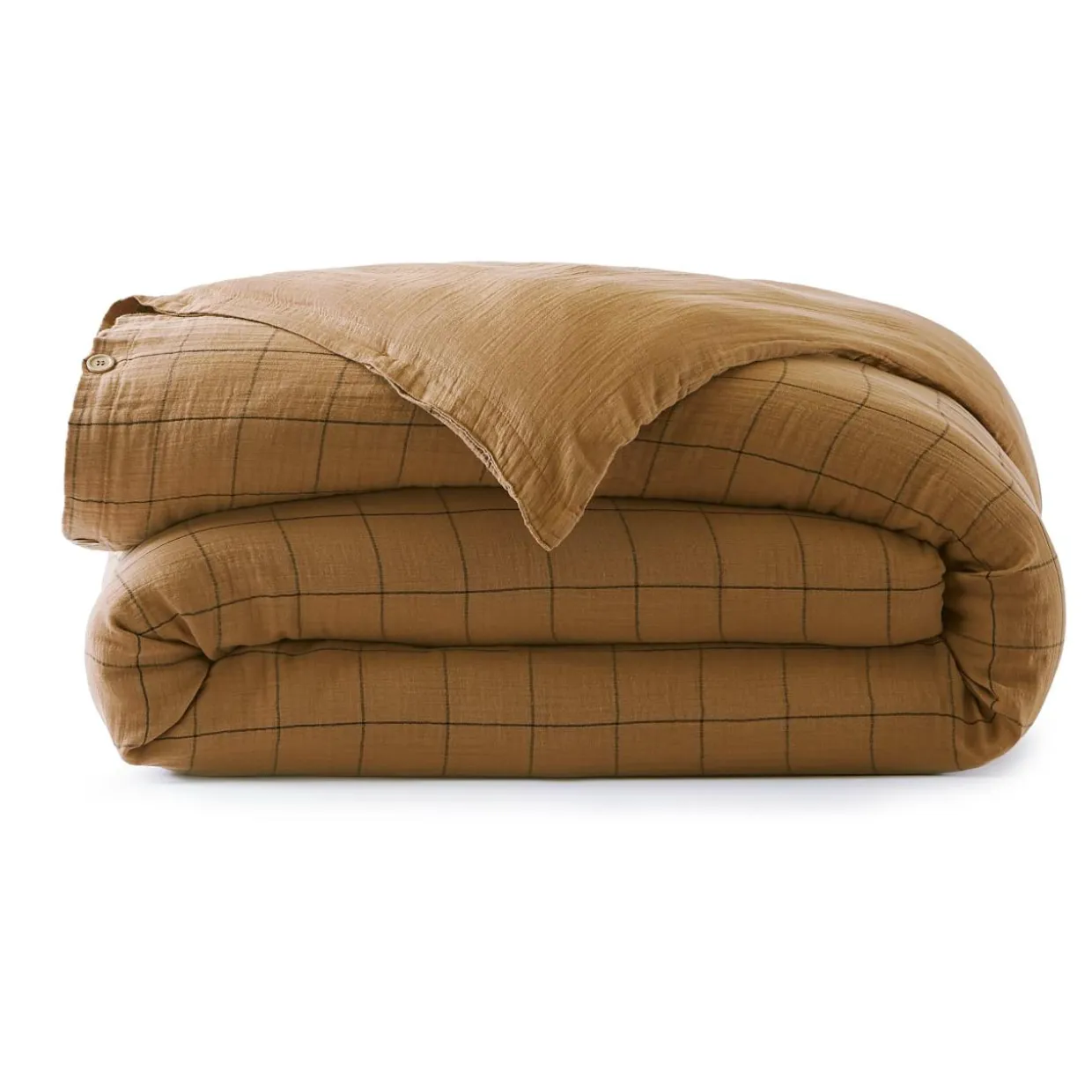 Housse de couette gaze de coton (200 x 200 cm) Gaïa Match Camel