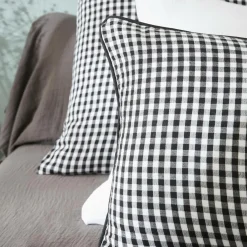 Housse de couette gaze de coton (140 x 200 cm) Gaïa vichy Noir