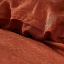Housse de couette lin lavé (260 x 240 cm) Louise Terracotta
