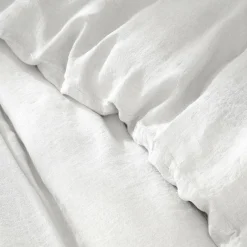 Housse de couette lin lavé (260 x 240 cm) Louise Blanche