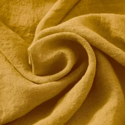 Housse de couette lin lavé (260 x 240 cm) Louise Jaune moutarde