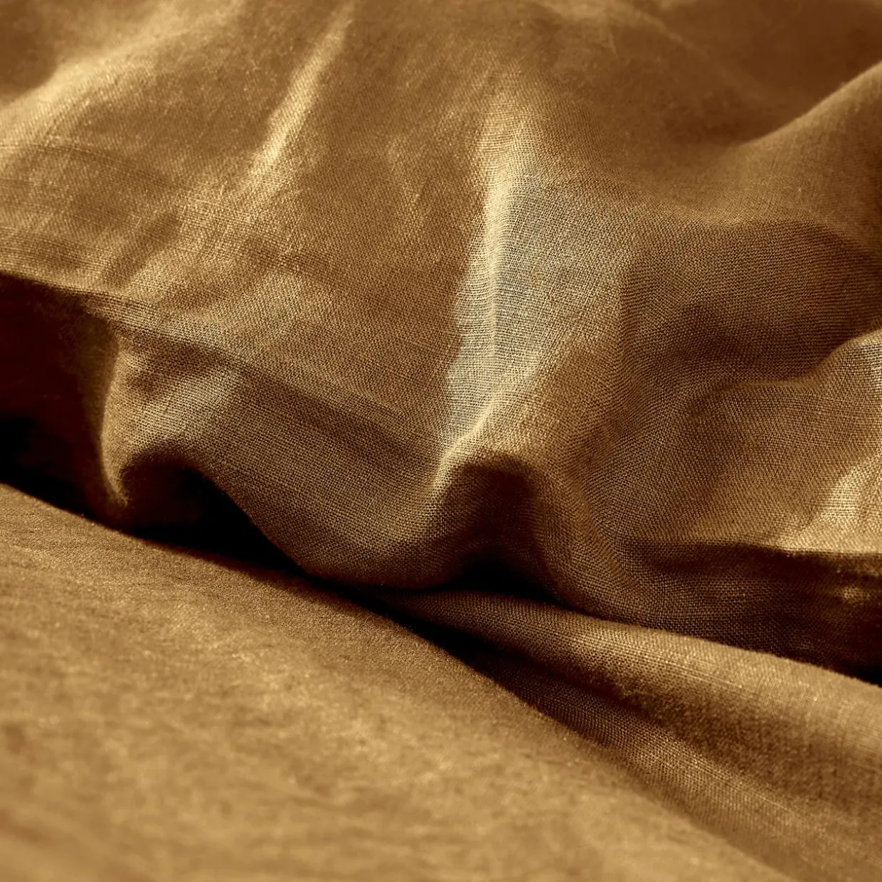 Housse de couette lin lavé (240 x 220 cm) Louise Caramel