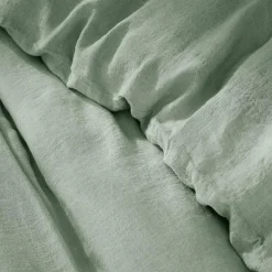 Housse de couette lin lavé (240 x 220 cm) Louise Vert eucalyptus