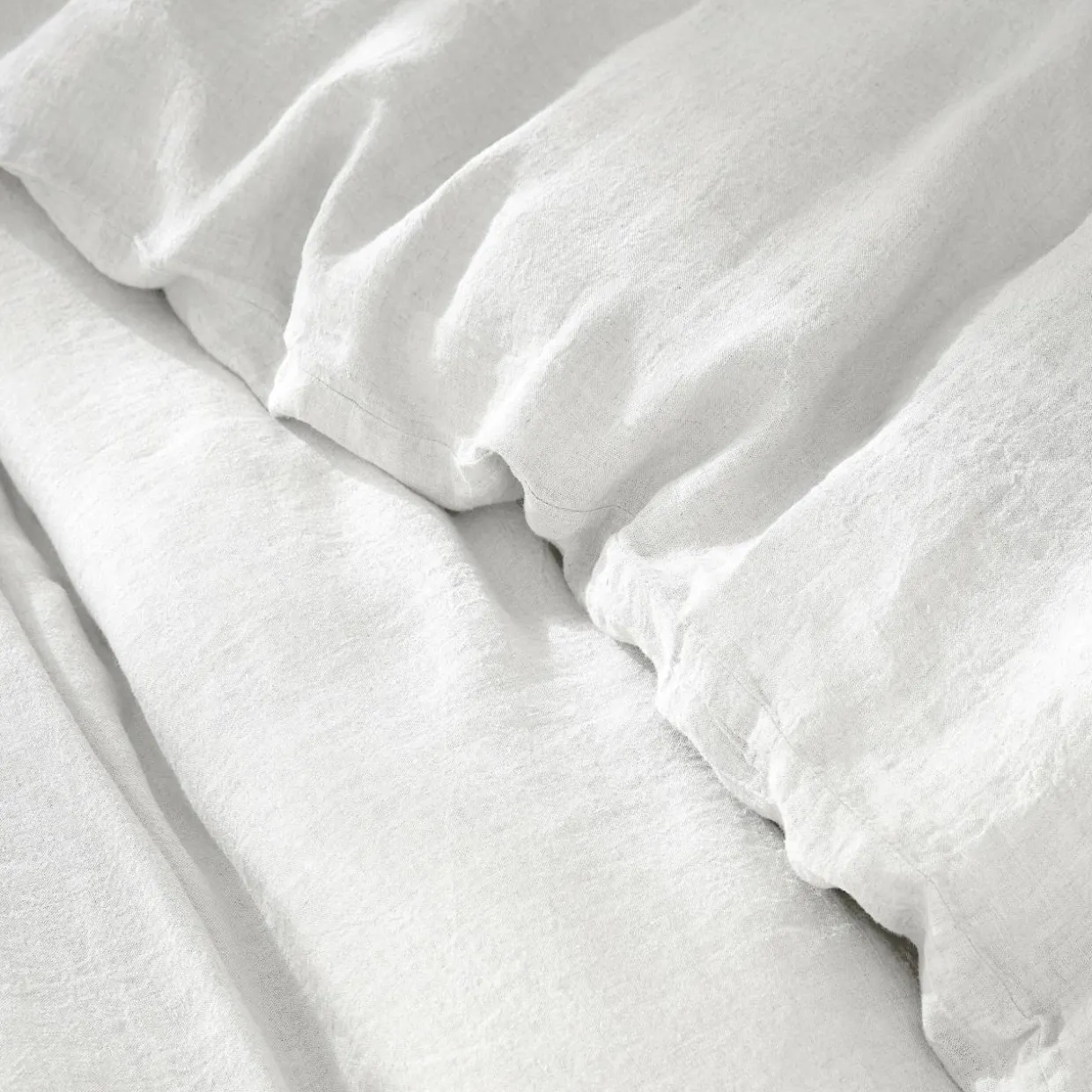 Housse de couette lin lavé (240 x 220 cm) Louise Blanche