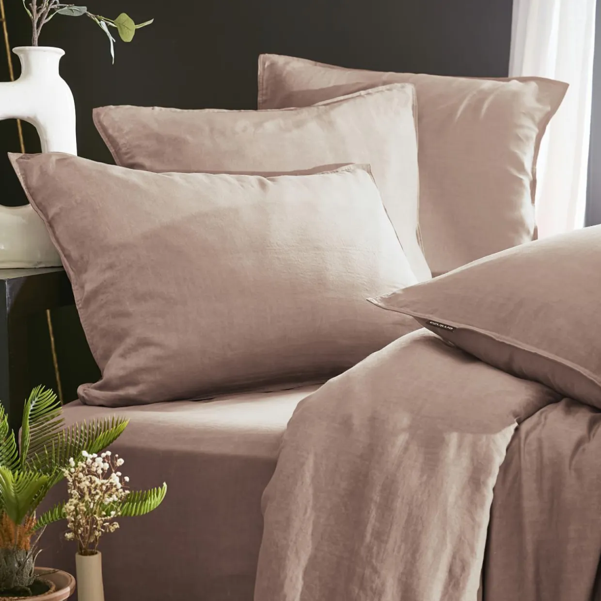 Housse de couette lyocell Tencel™ lavé (200 x 200 cm) Olivia Rose blush