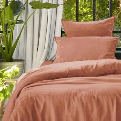 Housse de couette lyocell Tencel™ lavé (140 x 200 cm) Olivia Terracotta
