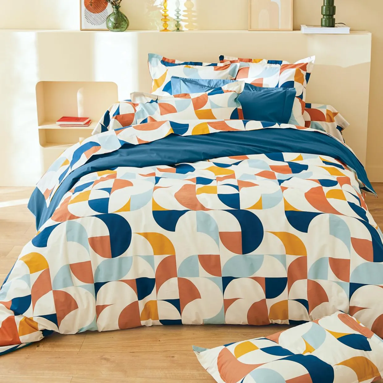 Housse de couette percale de coton (240 x 220 cm) Modulo Multicolore