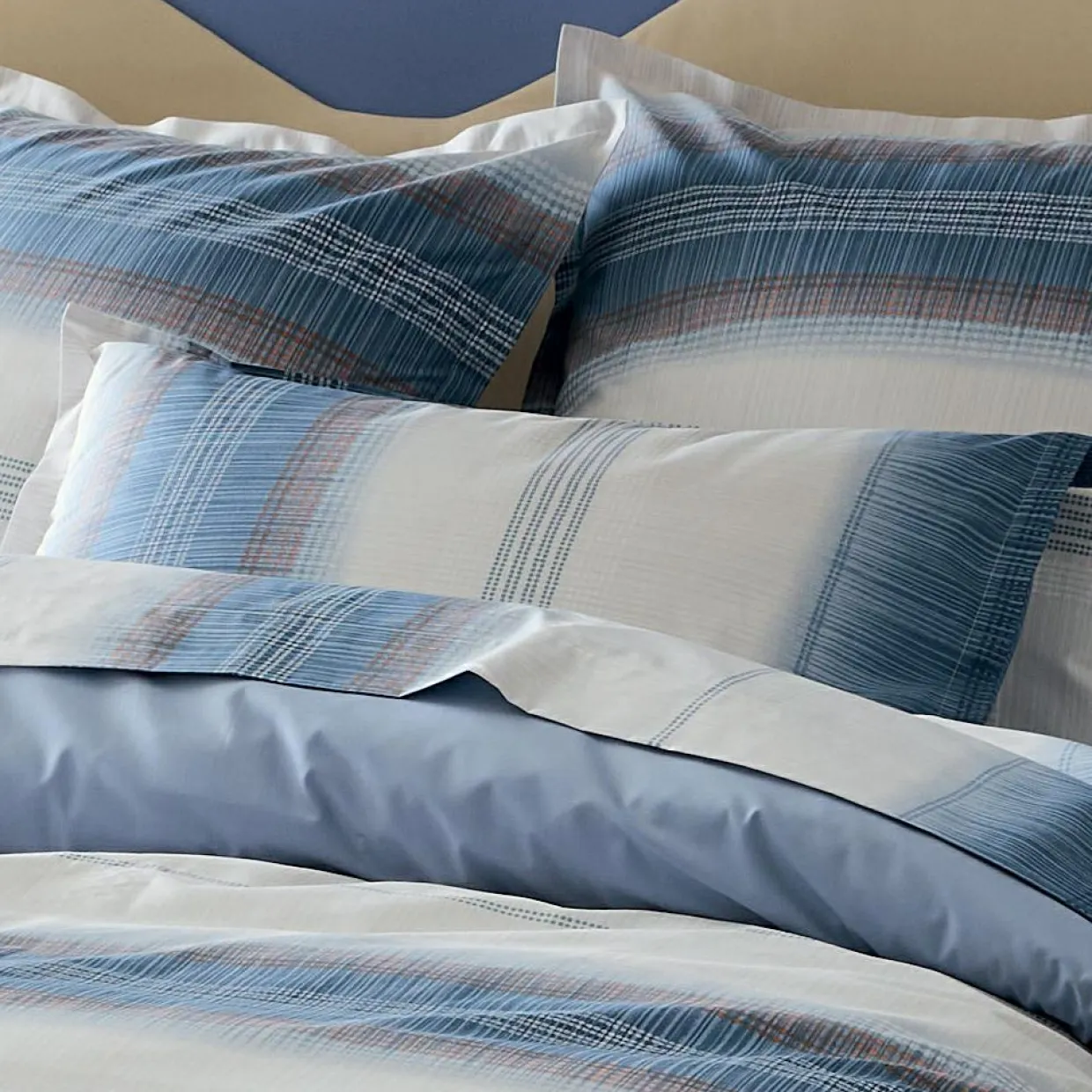 Housse de couette percale de coton (240 x 220 cm) Esteban Bleue