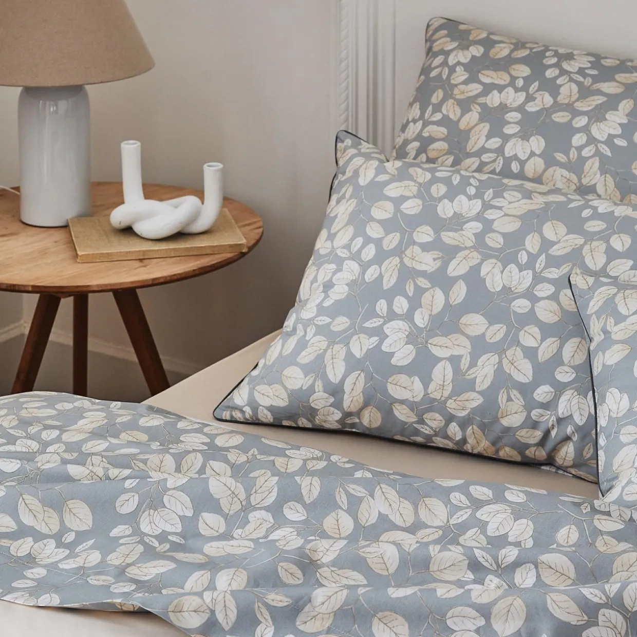 Housse de couette percale de coton (280 x 240 cm) Lison Grise