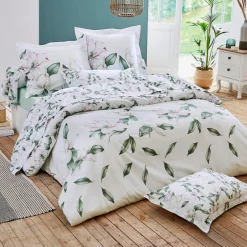 Housse de couette percale de coton (260 x 240 cm) Magnolia Vert sauge