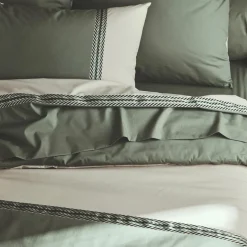 Housse de couette percale de coton (200 x 200 cm) Noa Vert kaki