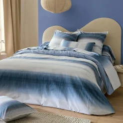 Housse de couette percale de coton (140 x 200 cm) Esteban Bleue