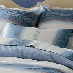 Housse de couette percale de coton (140 x 200 cm) Esteban Bleue