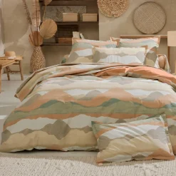 Housse de couette percale de coton (140 x 200 cm) Land Beige Craie