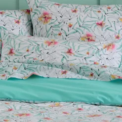 Housse de couette percale de coton (140 x 200 cm) Roxane Multicolore