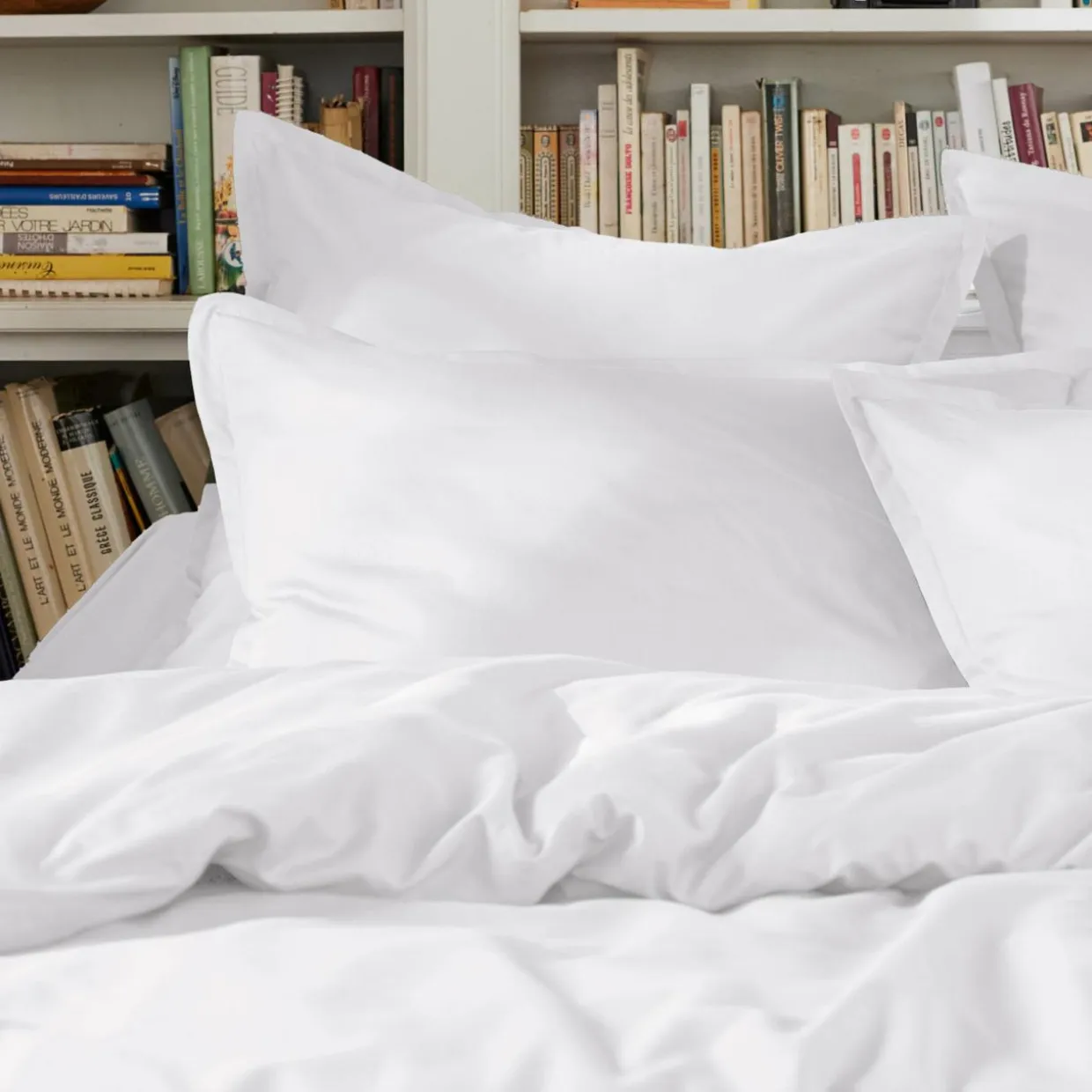 Housse de couette percale de coton (240 x 220 cm) Cali Blanche