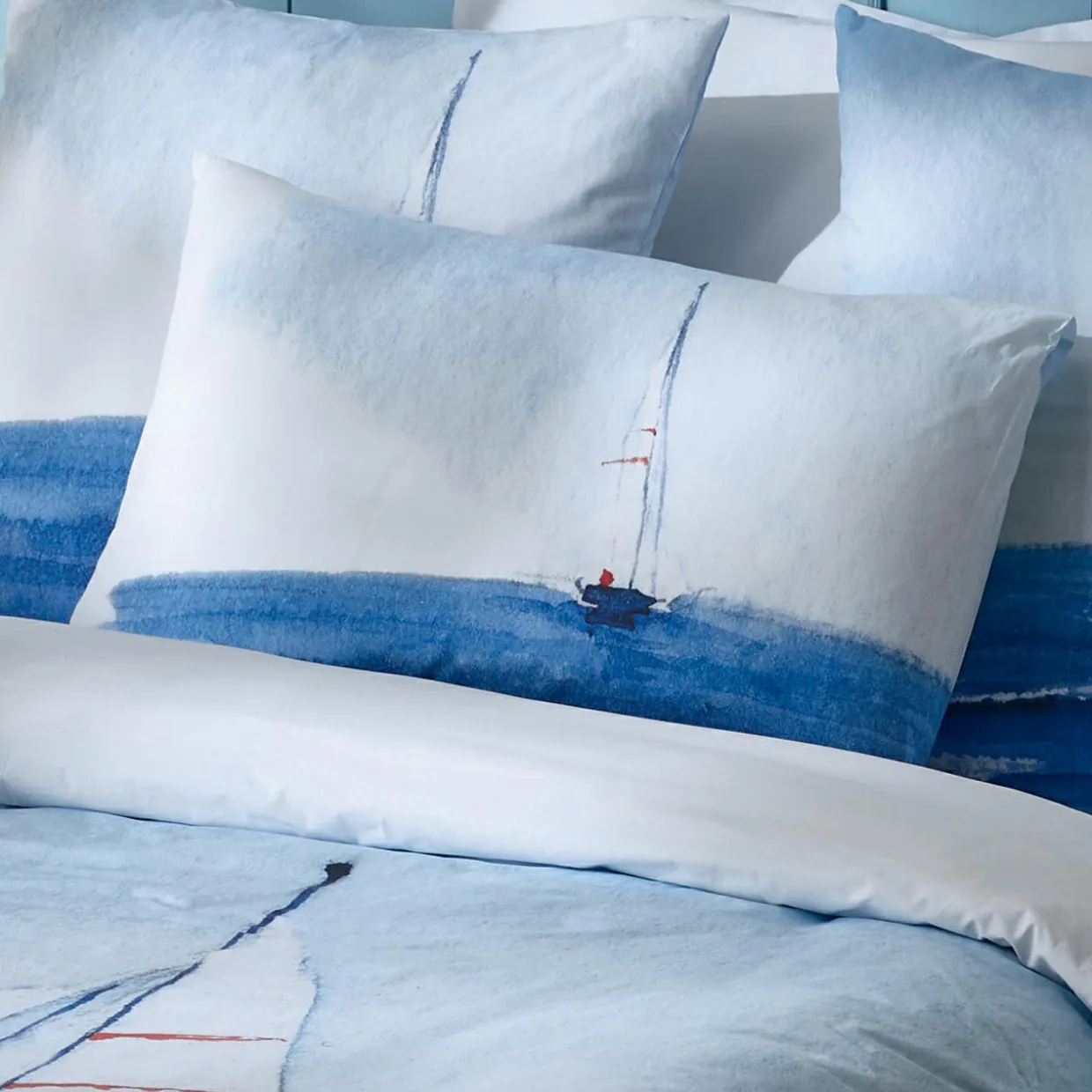 Housse de couette percale de coton (240 x 220 cm) Regate Bleue