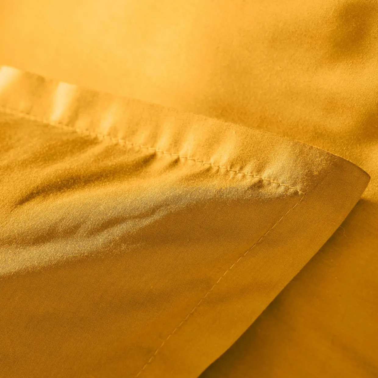 Housse de couette percale de coton (280 x 240 cm) Cali Jaune moutarde