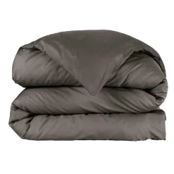 Housse de couette percale de coton (260 x 240 cm) Cali Gris anthracite