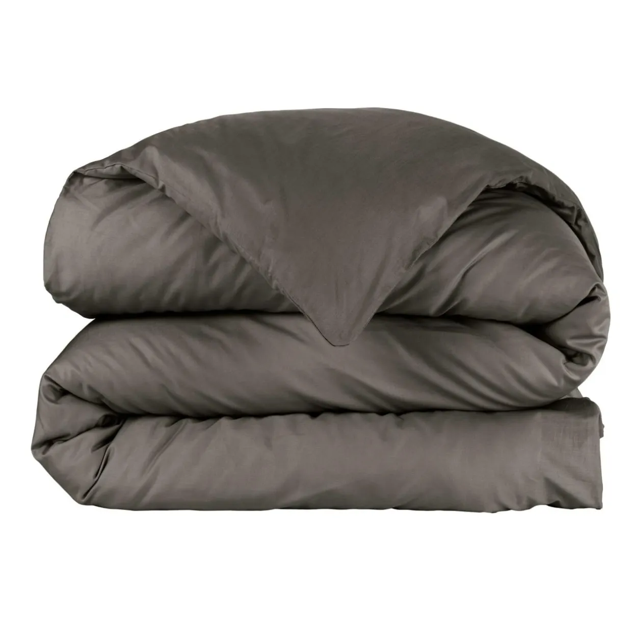 Housse de couette percale de coton (260 x 240 cm) Cali Gris anthracite