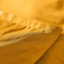 Housse de couette percale de coton (260 x 240 cm) Cali Jaune moutarde