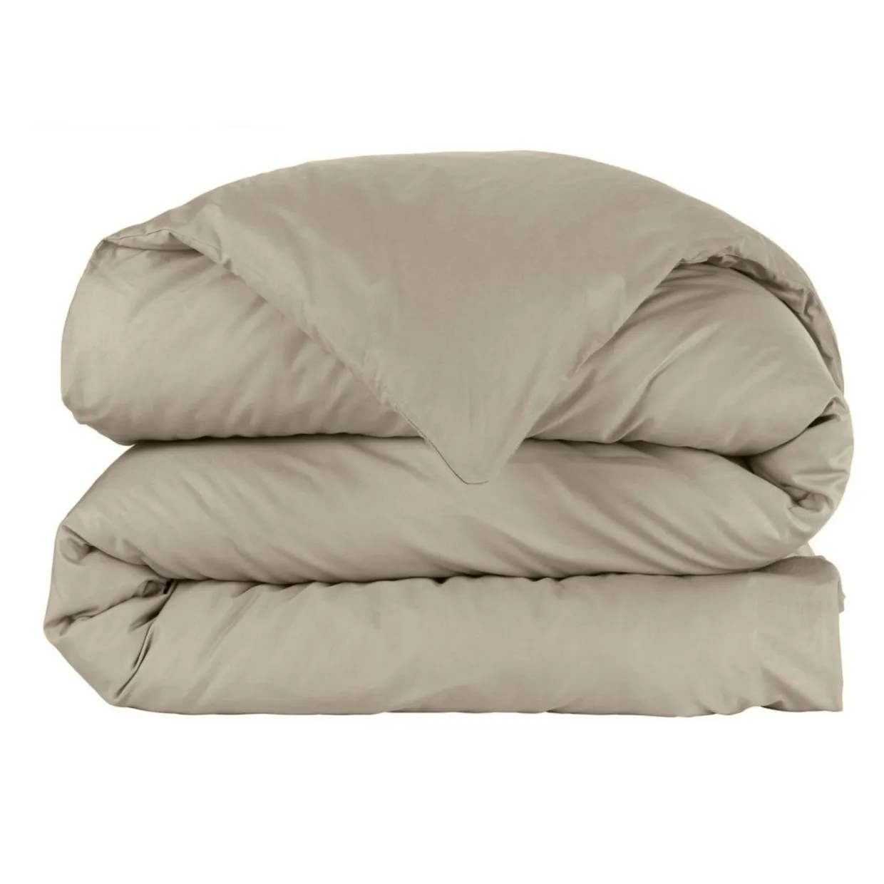 Housse de couette percale de coton (200 x 200 cm) Cali Taupe