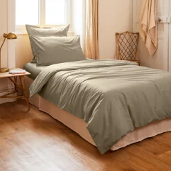 Housse de couette percale de coton (140 x 200 cm) Cali Taupe