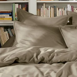 Housse de couette percale de coton (140 x 200 cm) Cali Taupe